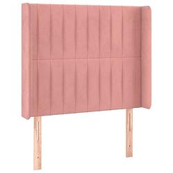 Foto van Vidaxl hoofdbord met randen 93x16x118/128 cm fluweel roze