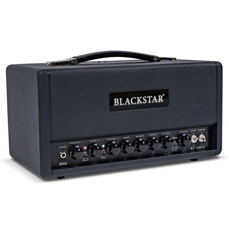 Foto van Blackstar st. james 50/6l6h black buizen gitaarversterker top