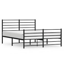 Foto van The living store bedframe - klassiek - metaal - 207x156x90 cm - zwart