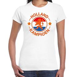 Foto van Wit fan shirt / kleding holland kampioen met leeuw ek/ wk voor dames 2xl - feestshirts