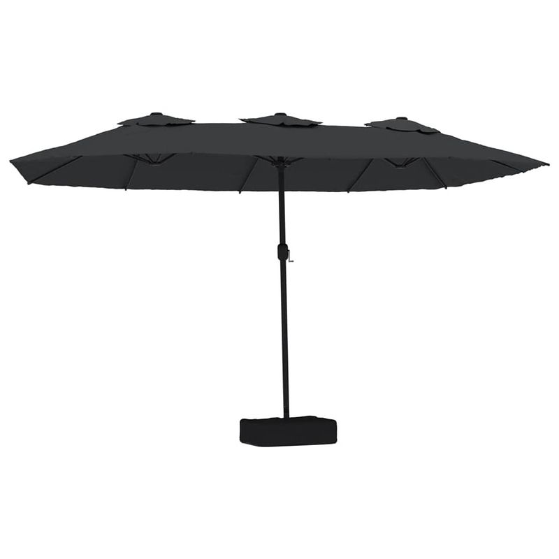 Foto van The living store parasol dubbel - zwart en donkergrijs - 449 x 265 x 245 cm - uv-beschermend - sterk frame