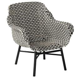 Foto van Hartman delphine wicker loungestoel - nouveaux rotin white-black