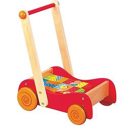 Foto van Lelin toys duw-/loopwagen walkie junior hout rood 2-delig