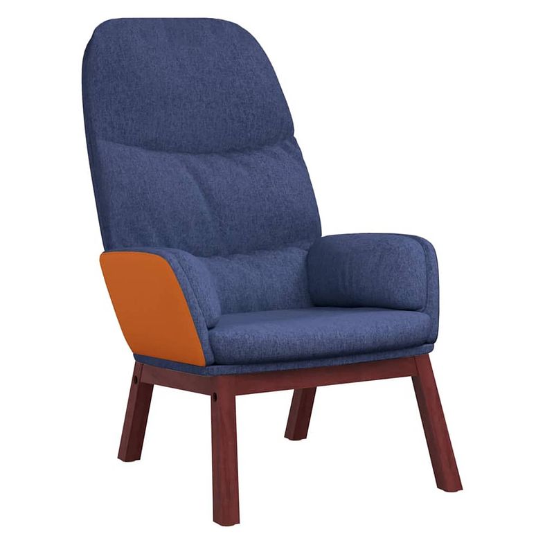 Foto van The living store fauteuil - relaxstoel - blauw - 70 x 77 x 98 cm - dik gevoerd