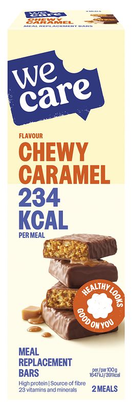 Foto van Wecare meal replacement bars chewy caramel