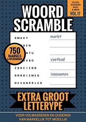 Foto van Puzzelwoordenboek & meer vol. 17 - woord scramble voor volwassenen en ouderen - extra groot lettertype - puzzelwoordenboek & meer - paperback