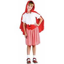 Foto van Voordelig roodkapje kostuum voor meisjes 128 - 6-8 jr - carnavalsjurken