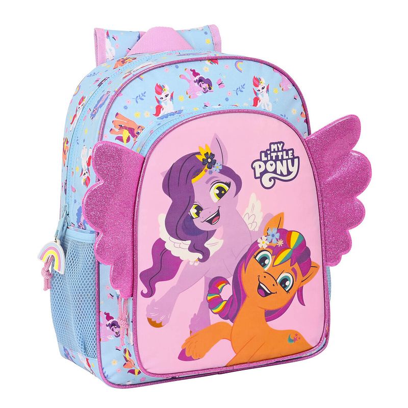 Foto van Schoolrugzak my little pony wild & free 32 x 38 x 12 cm blauw roze