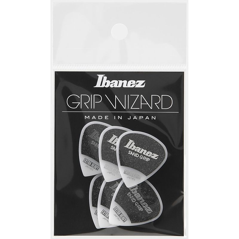 Foto van Ibanez ppa16xsgwh grip wizard sand grip plectrumset 6-pack extra heavy wit