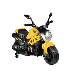 Foto van Elektrische naked bike - kindermotor - motor voor kinderen tot 25kg max 1-3 km/h geel