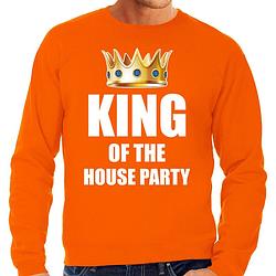 Foto van Woningsdag king of the house party sweaters / trui voor thuisblijvers tijdens koningsdag oranje heren s - feesttruien