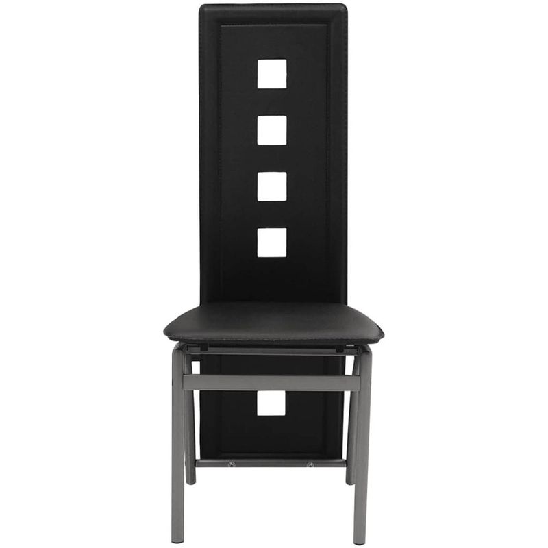 Foto van The living store eetkamerstoelen - stoelen - 43 x 55.5 x 108 cm - zwart - stalen frame