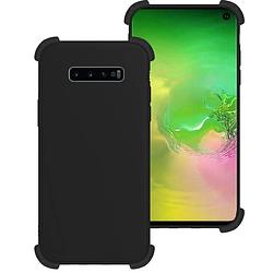 Foto van Basey samsung galaxy s10 plus hoesje siliconen shock proof hoes case cover - zwart