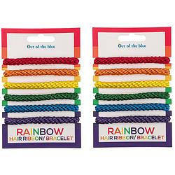 Foto van Armbandjes/haarbandjes - gay pride/regenboog thema kleuren - 12x stuks - verkleedsieraden