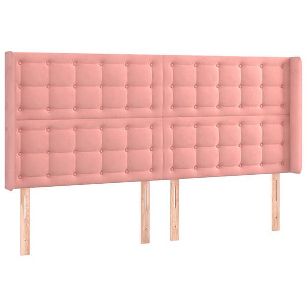 Foto van Vidaxl hoofdbord met randen 203x16x118/128 cm fluweel roze