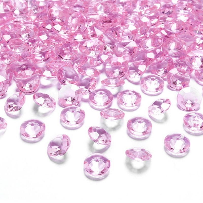 Foto van Hobby/decoratie nep diamantjes/steentjes - 250x - fuchsia roze - d1,2 x h0,7 cm - hobbydecoratieobject