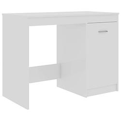 Foto van Vidaxl bureau 100x50x76 cm spaanplaat hoogglans wit