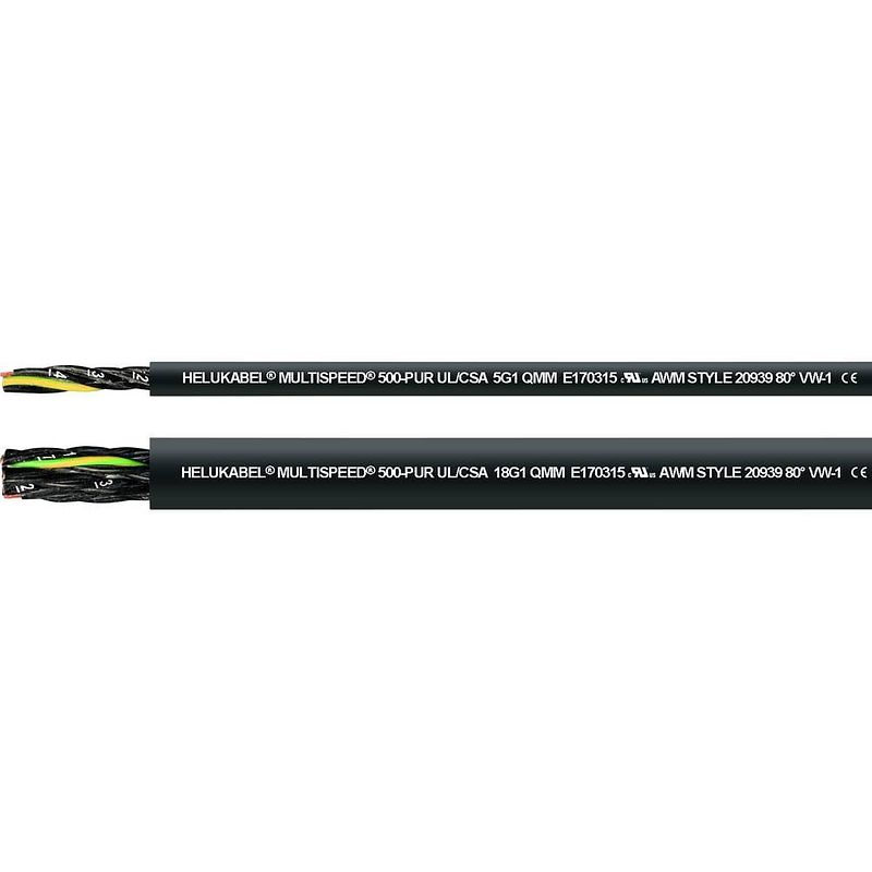 Foto van Helukabel 24398-1000 geleiderkettingkabel m-speed 500-c-pur ul 12 g 1.50 mm² zwart 1000 m