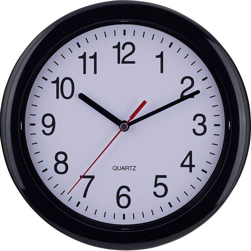 Foto van Eurotime 22221 wandklok quartz 25 cm zwart