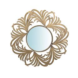 Foto van Ptmd zolas gold metal wall mirror flower frame round