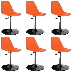 Foto van Vidaxl eetkamerstoelen draaibaar 6 st pp oranje