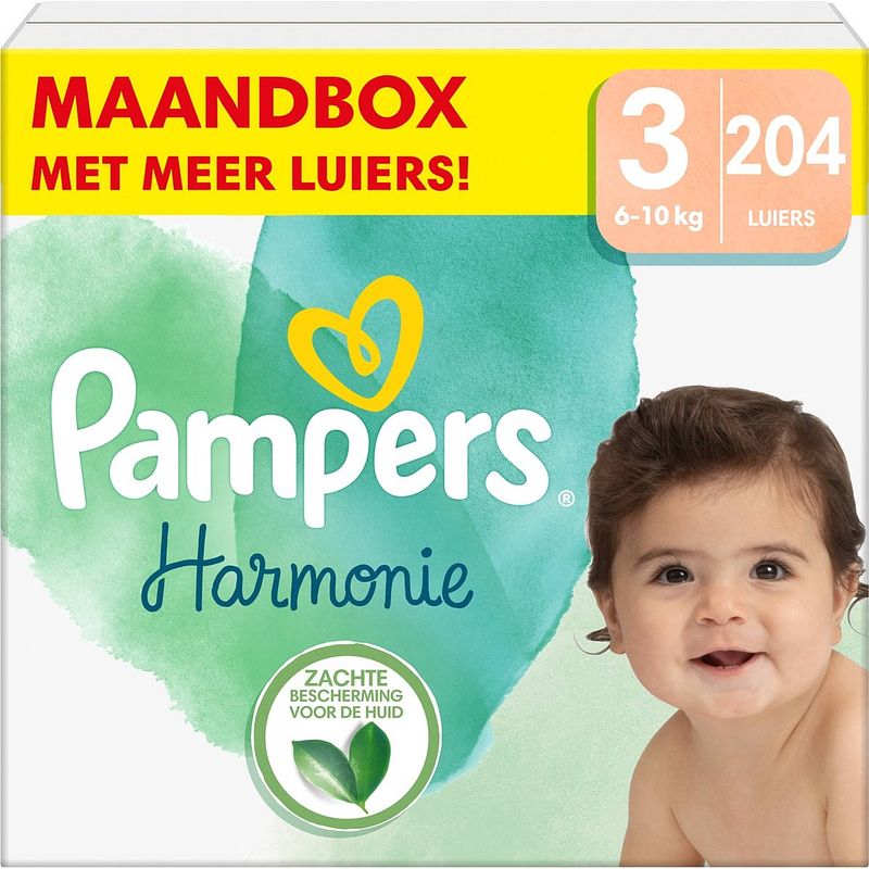 Foto van Pampers - harmonie - maat 3 - maandbox - 204 stuks - 6/10 kg