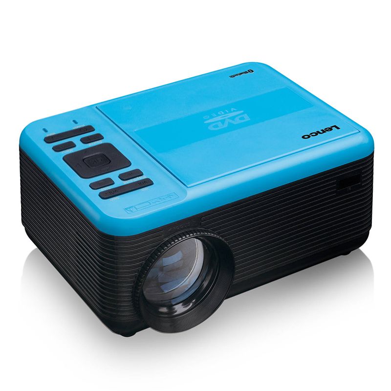 Foto van Lcd projector met dvd speler en bluetooth lenco lpj-500bu zwart-blauw