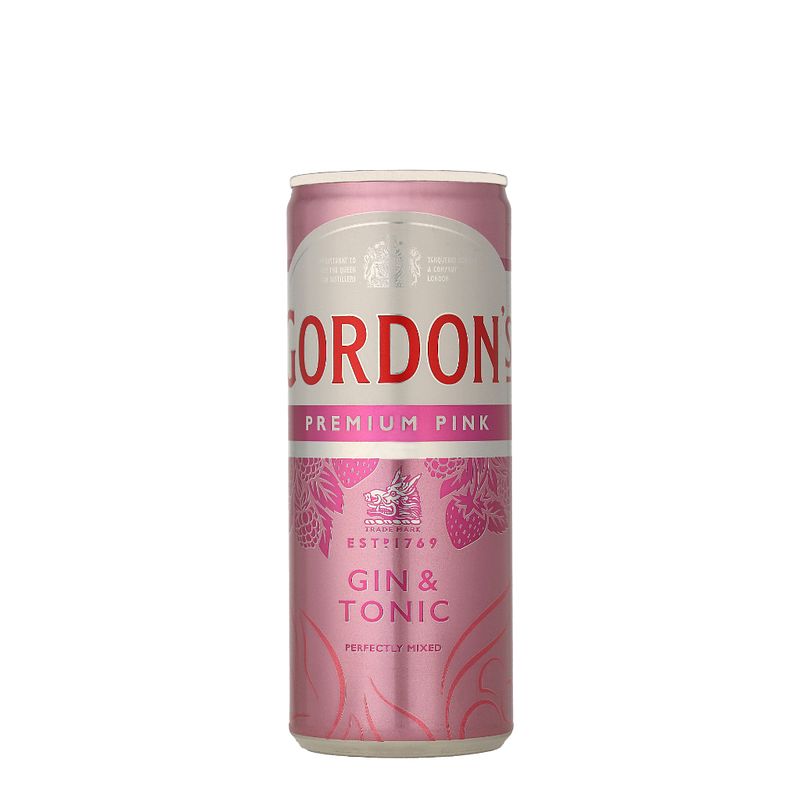 Foto van Gordon'ss premium pink distilled gin & tonic 250ml bij jumbo