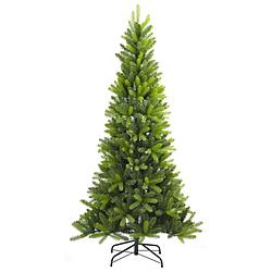 Foto van Utah kunstkerstboom smal - 210 cm - groen - ø 104 cm - 1.140 tips - metalen voet