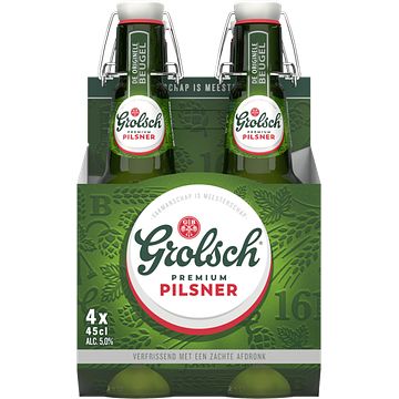 Foto van Grolsch pils beugels fles 4 x 450ml bij jumbo