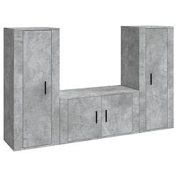 Foto van The living store tv-meubel set - betongrijs - 40x34.5x100cm en 80x34.5x40cm