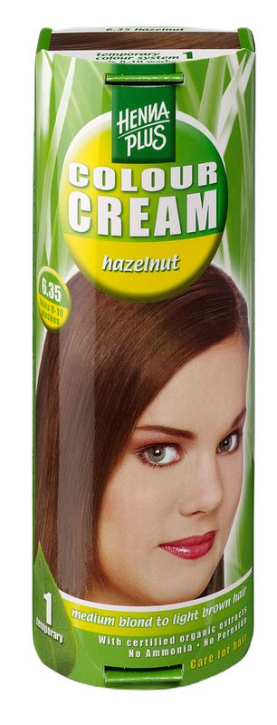 Foto van Hennaplus colour cream 6.35 hazelnut