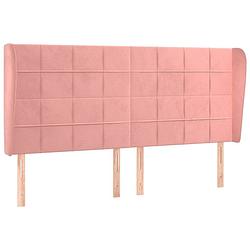 Foto van Vidaxl hoofdbord met randen 183x23x118/128 cm fluweel roze