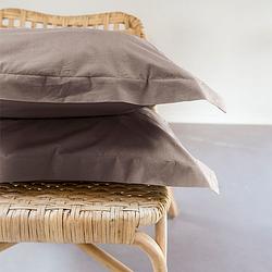 Foto van Presence 2-pack: egyptische luxe katoen kussenslopen kleur: taupe, 60 x 70 cm