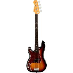Foto van Fender american professional ii precision bass lh rw 3-color sunburst linkshandige elektrische basgitaar met koffer