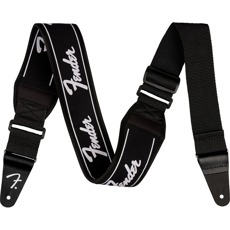 Foto van Fender swell neoprene logo strap running logo gitaarband