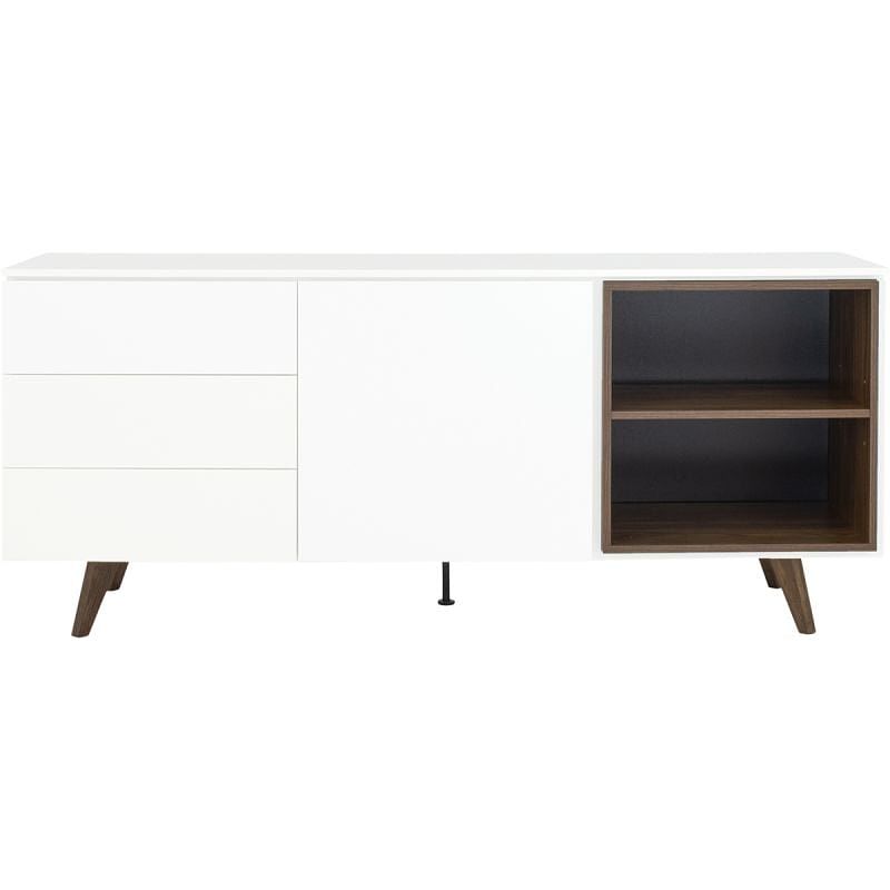 Foto van Dressoir plain wit/walnoot