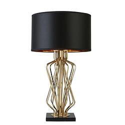 Foto van Moderne tafellamp - bussandri exclusive - metaal - modern - e27 - l: 42cm - voor binnen - woonkamer - eetkamer - goud