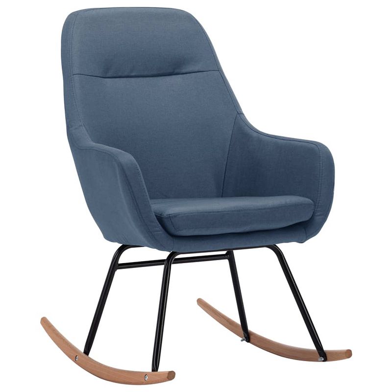 Foto van The living store schommelstoel modern - stoelen - 61 x 80.5 x 89 cm - blauw