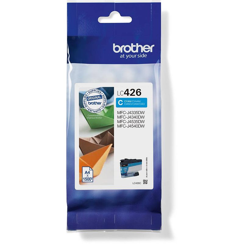 Foto van Brother inktcartridge, 1.500 pagina'ss, oem lc-426c, cyaan 5 stuks