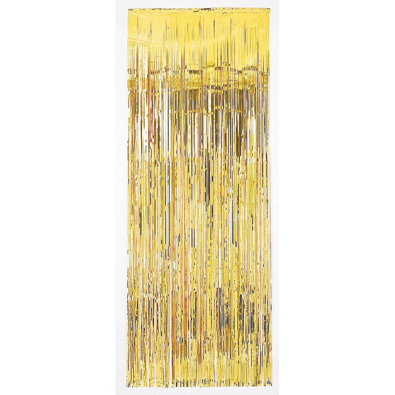 Foto van Folie deurgordijn goud metallic 243 x 91 cm - feestdeurgordijnen