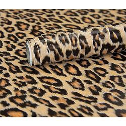Foto van Decoratie plakfolie luipaard print bruin 45 cm x 2 meter zelfklevend - decoratiefolie - meubelfolie