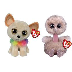 Foto van Ty - knuffel - beanie boo's - chewey chihuahua & henna ostrich