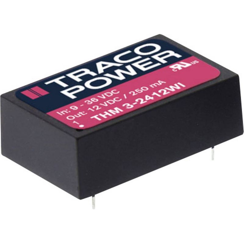 Foto van Tracopower thm 3-0512wi dc/dc-converter, print 5 v/dc 12 v/dc 250 ma 3 w aantal uitgangen: 1 x