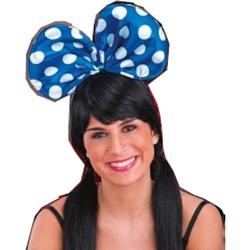 Foto van Carnival toys diadeem strik dames blauw/wit one-size