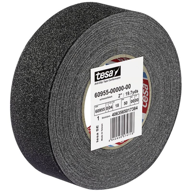 Foto van Tesa anti-rutsch 60955-00000-02 anti-sliptape tesa zwart (l x b) 18 m x 50 mm 1 stuk(s)