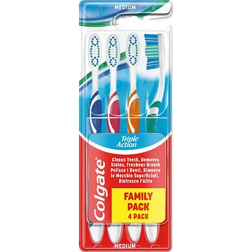 Foto van Colgate triple action medium tandenborstel 4 stuks bij jumbo