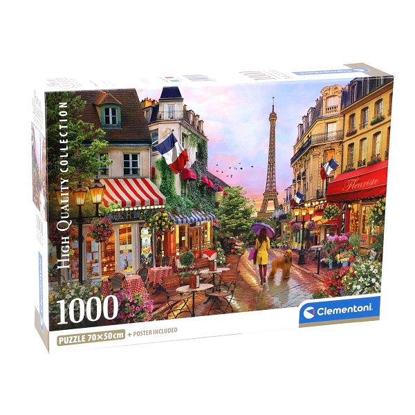 Foto van Clementoni puzzel flowers in paris compact box 1000 stukjes