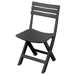 Foto van Sunnydays klapstoel voor buiten/binnen - donkergrijs - 41 x 79 cm - stevig kunststof - bijzet stoelen - klapstoelen