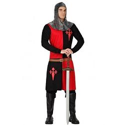 Foto van Ridder verkleed kostuum zwart/rood voor heren xl - carnavalskostuums